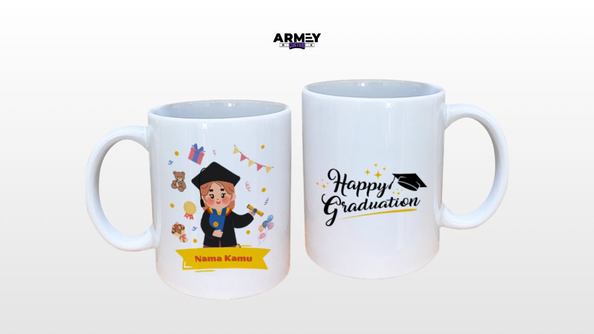 Gelas Mug Keramik Coating Putih Bersih